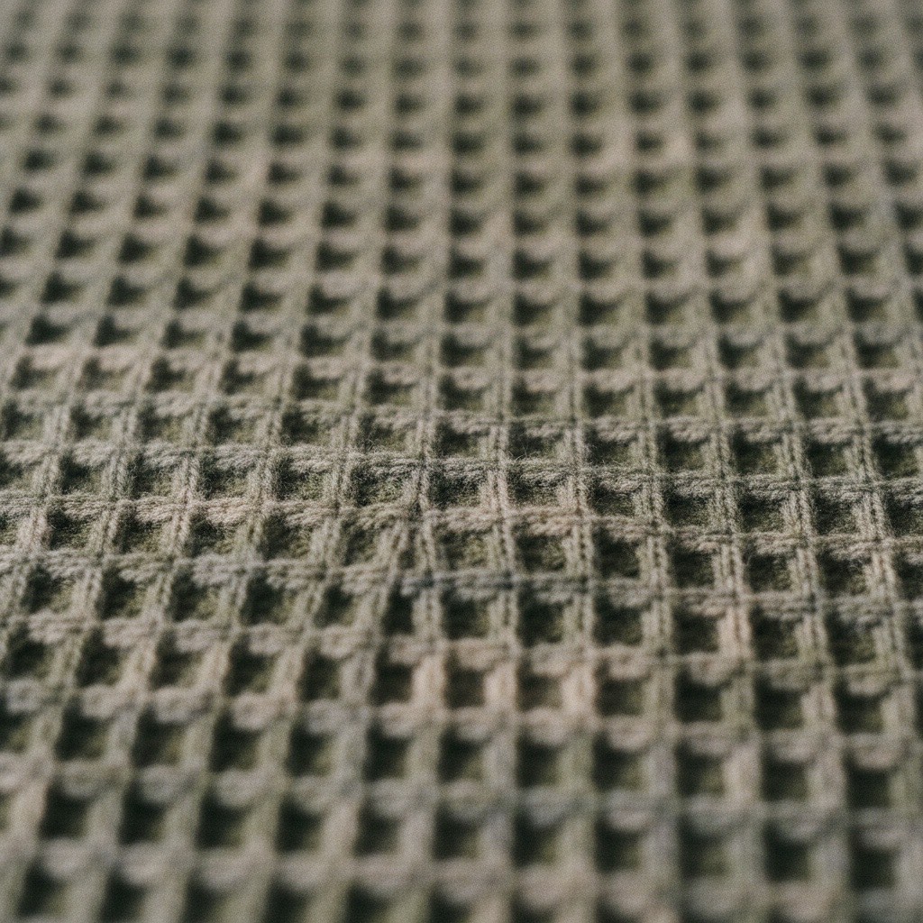Macro of pique knit weave structure.